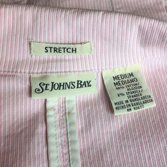 St. John’s Bay. Pink & white stripe blazer sz M - Picture 6 of 6